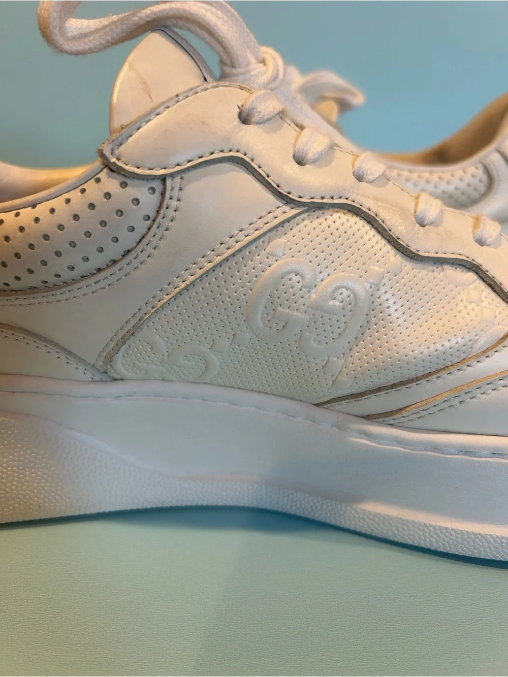 Gucci Men's White Leather Sneakers